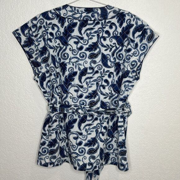 New Cleobella Tayla Wrap Vest Top in Azulejo Large Blue/White Revolve - Picture 7 of 16